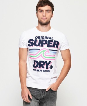 Superdry Malibu Mid Weight Férfi Pólók Fehér | XQYKI5794